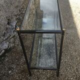Metal and glass console 1970s