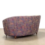Vintage wooden fabric sofa Italy 1960s original