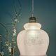 Vintage frosted pink glass pendant globe