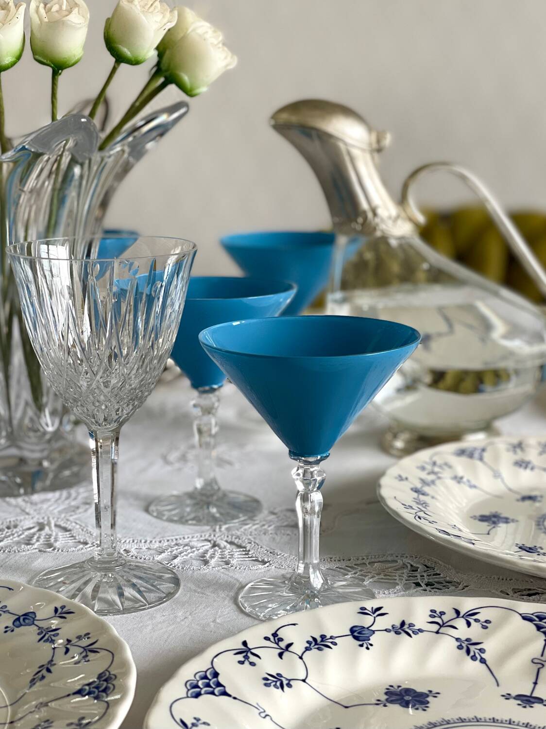 6 crystal cocktail glasses