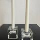 Pair of Ice Cube Dansk tapered candle holders