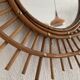 Miroir vintage 1960 soleil rotin osier ortf spirale design - 68 x 52 cm
