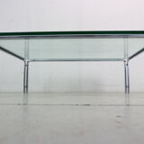 Dutch Metaform Large Steel & Glass Coffee Table by Hank Kwint, 1970