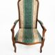 Vintage Voltaire Armchair Green and Beige with Floral Patterns