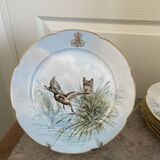 Antique 6x Sèvres Porcelain Plates Lahore & Basket 19th Century Hunting