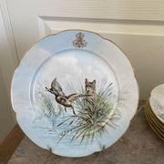 Antique 6x Sèvres Porcelain Plates Lahore & Basket 19th Century Hunting