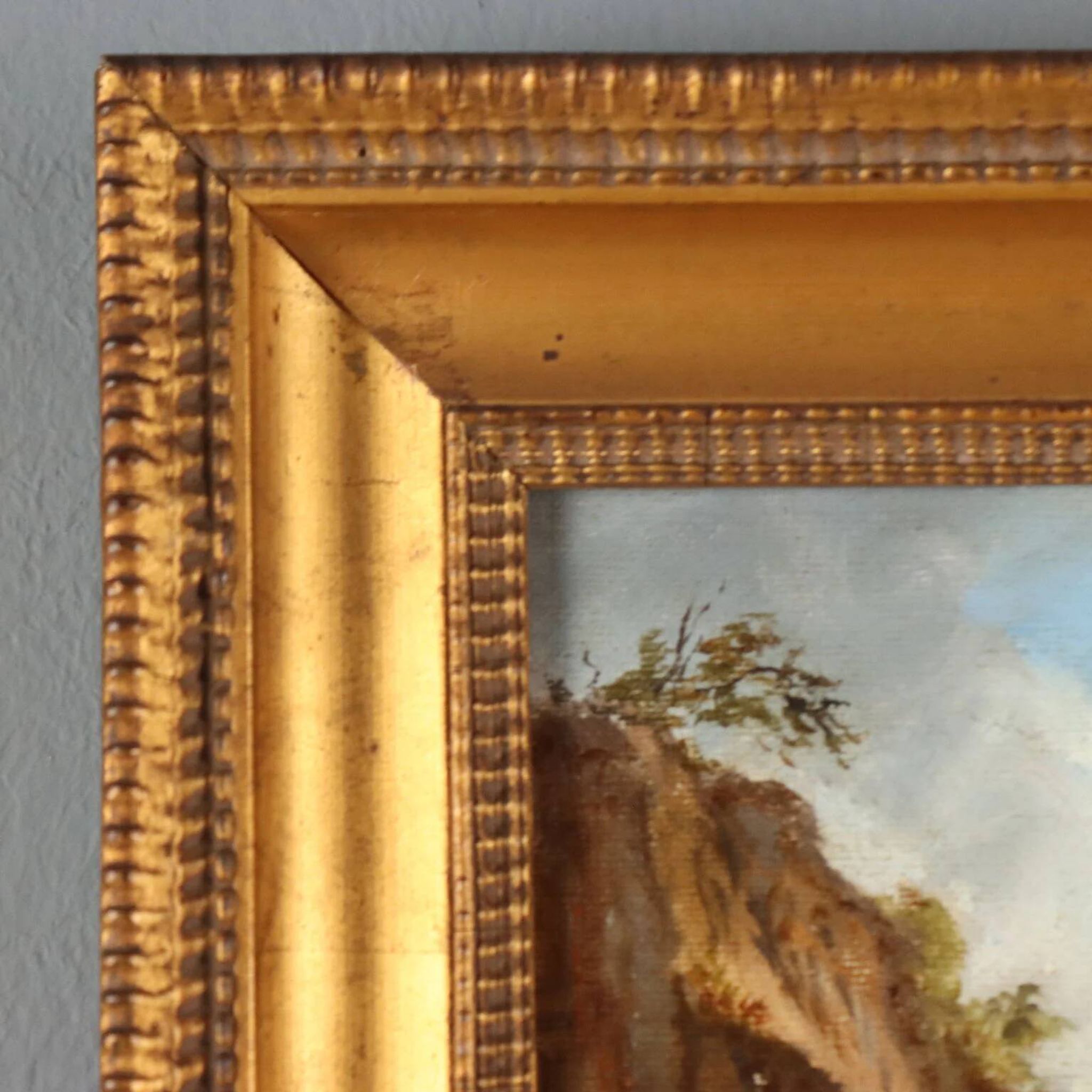 Old painting signed Ernst Gustav Doerell, landscape, 19th century.