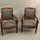 Paire de fauteuils d'époque restauration en acajou