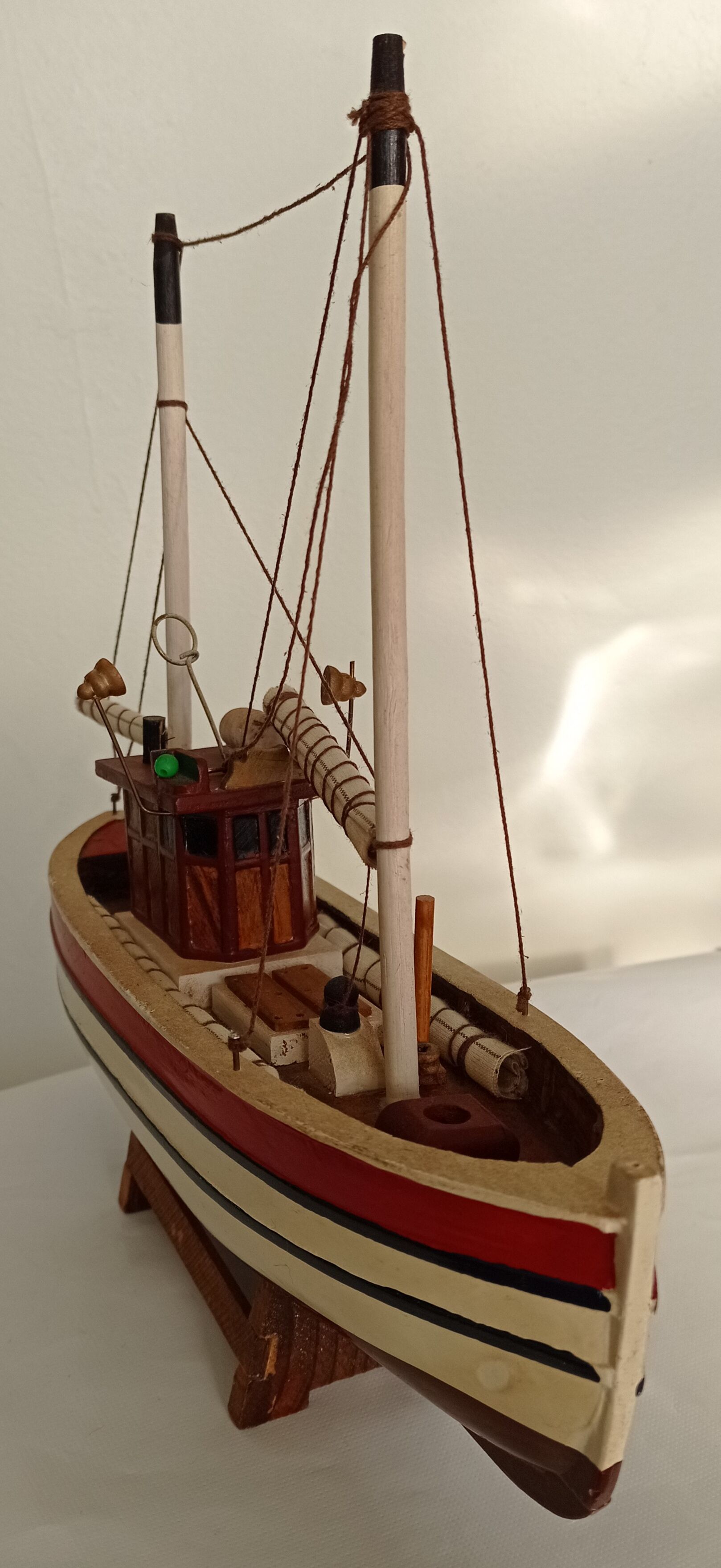 Wooden model of a fishing boat