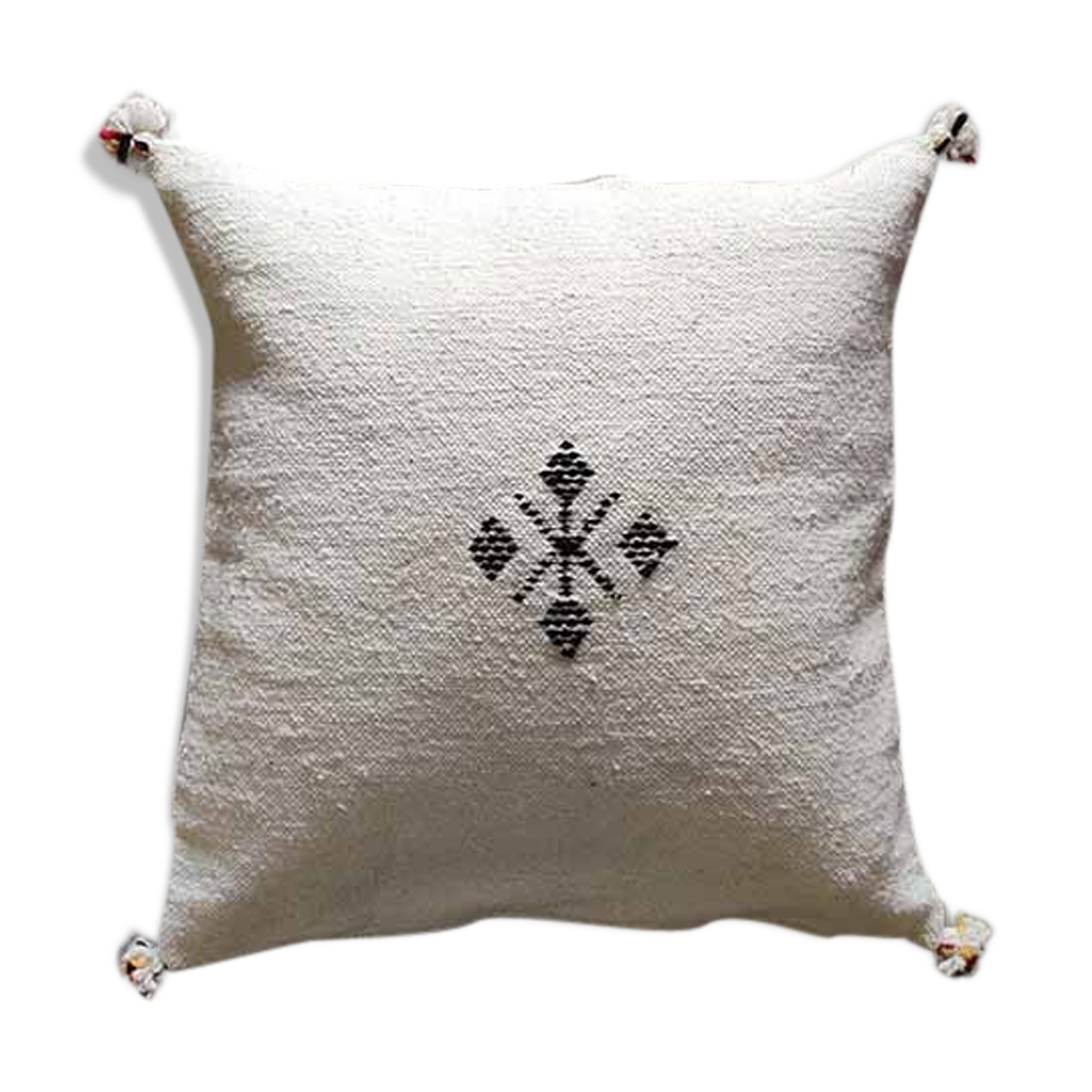 White Moroccan cotton cushion
