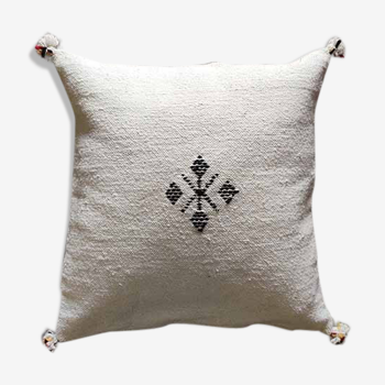 Coussin marocain blanc en coton