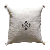 White Moroccan cotton cushion