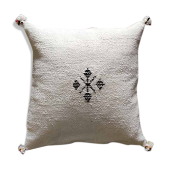 Coussin marocain blanc en coton