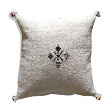 White Moroccan cotton cushion
