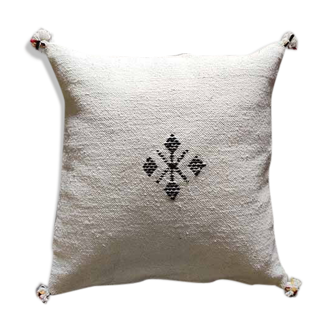 White Moroccan cotton cushion