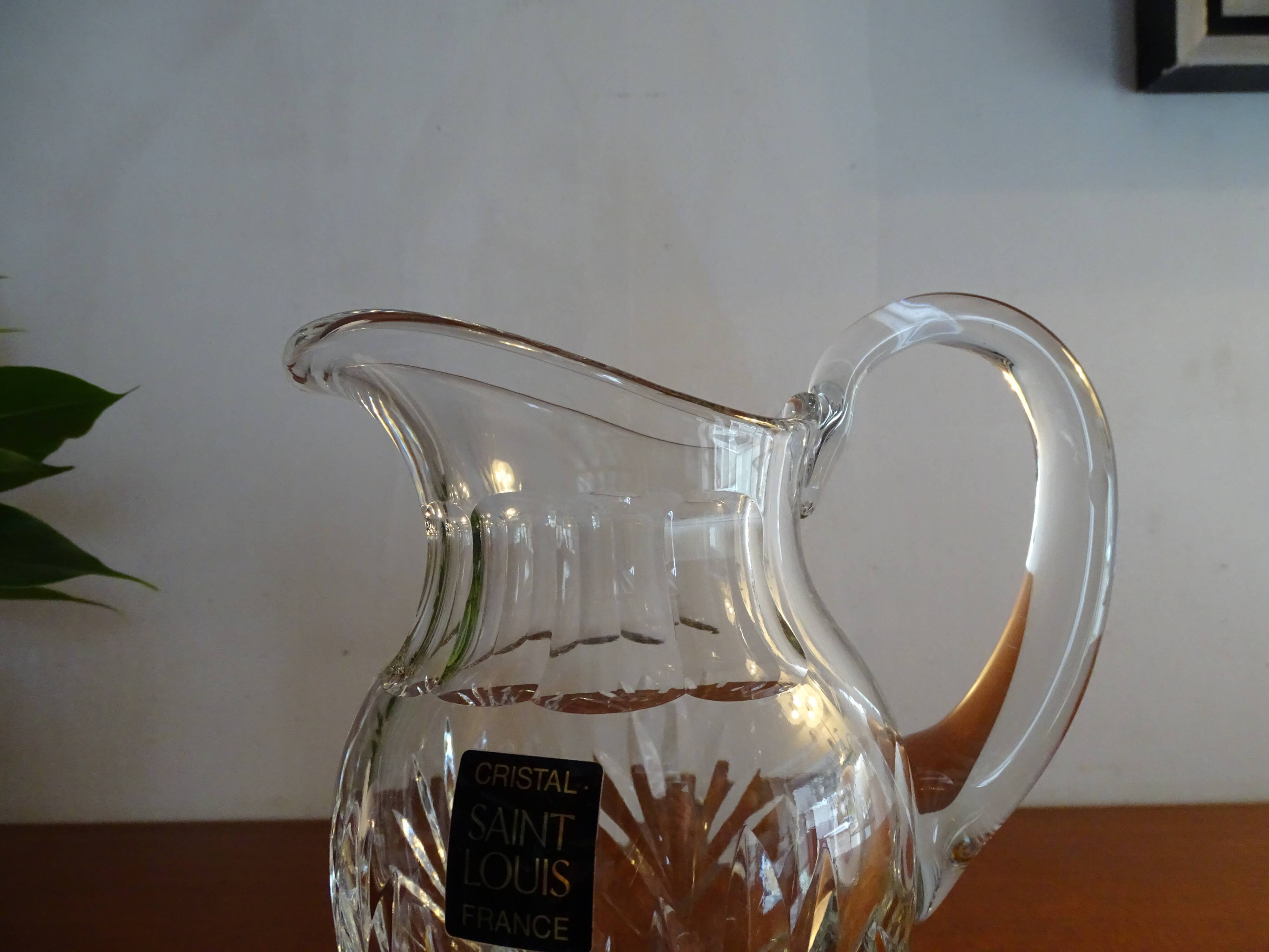 Jug / pitcher with crystal water Saint Louis signed - Model Chantilly