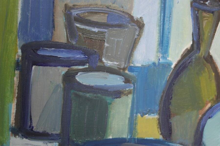 Original mid-century Swedish oil on canvas – “Still Life” by Arthur Nilsson – vintage & framed – 62 × 71 cm