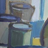 Original mid-century Swedish oil on canvas – “Still Life” by Arthur Nilsson – vintage & framed – 62 × 71 cm