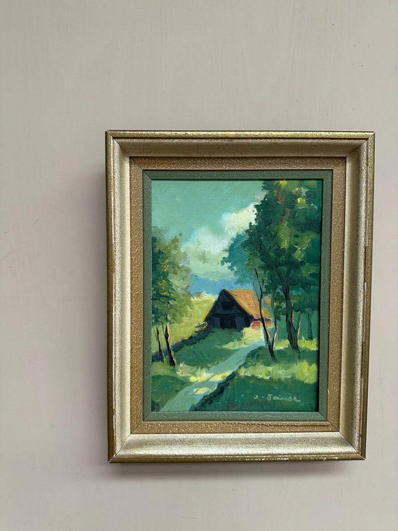 Swedish Mid-Century Oil on panel – "In Sunlight Glade" by Ivan Bauer