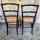 Pair of chairs napoleon 3 black wood & seat velour pink vintage #a196