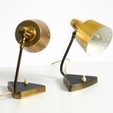 Two beautiful rare Mid Century Modern brass table lamps