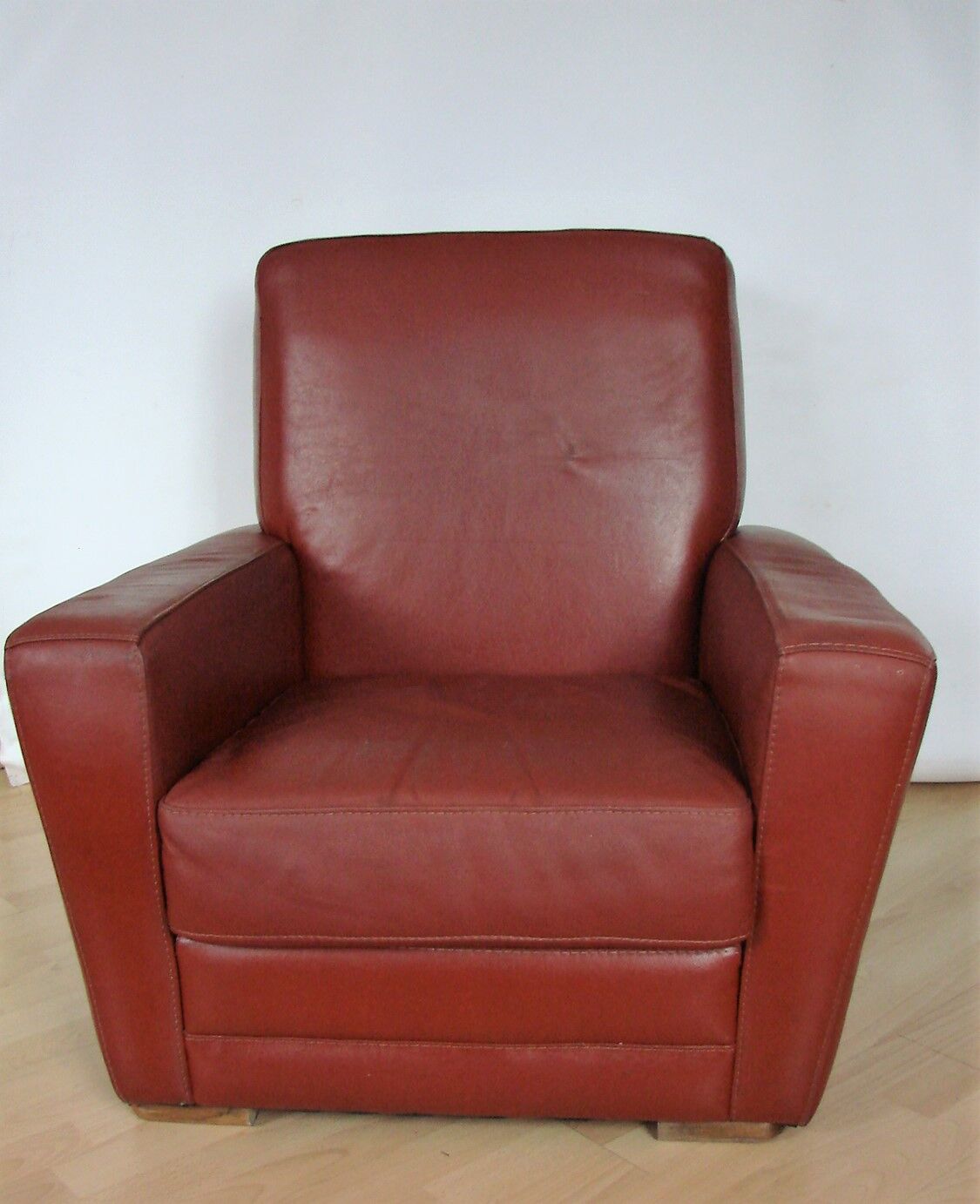 Art deco leather armchair, 1960s