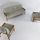 Set van designer bank + 2 fauteuils 'Sliedrecht' - opnieuw bekleed