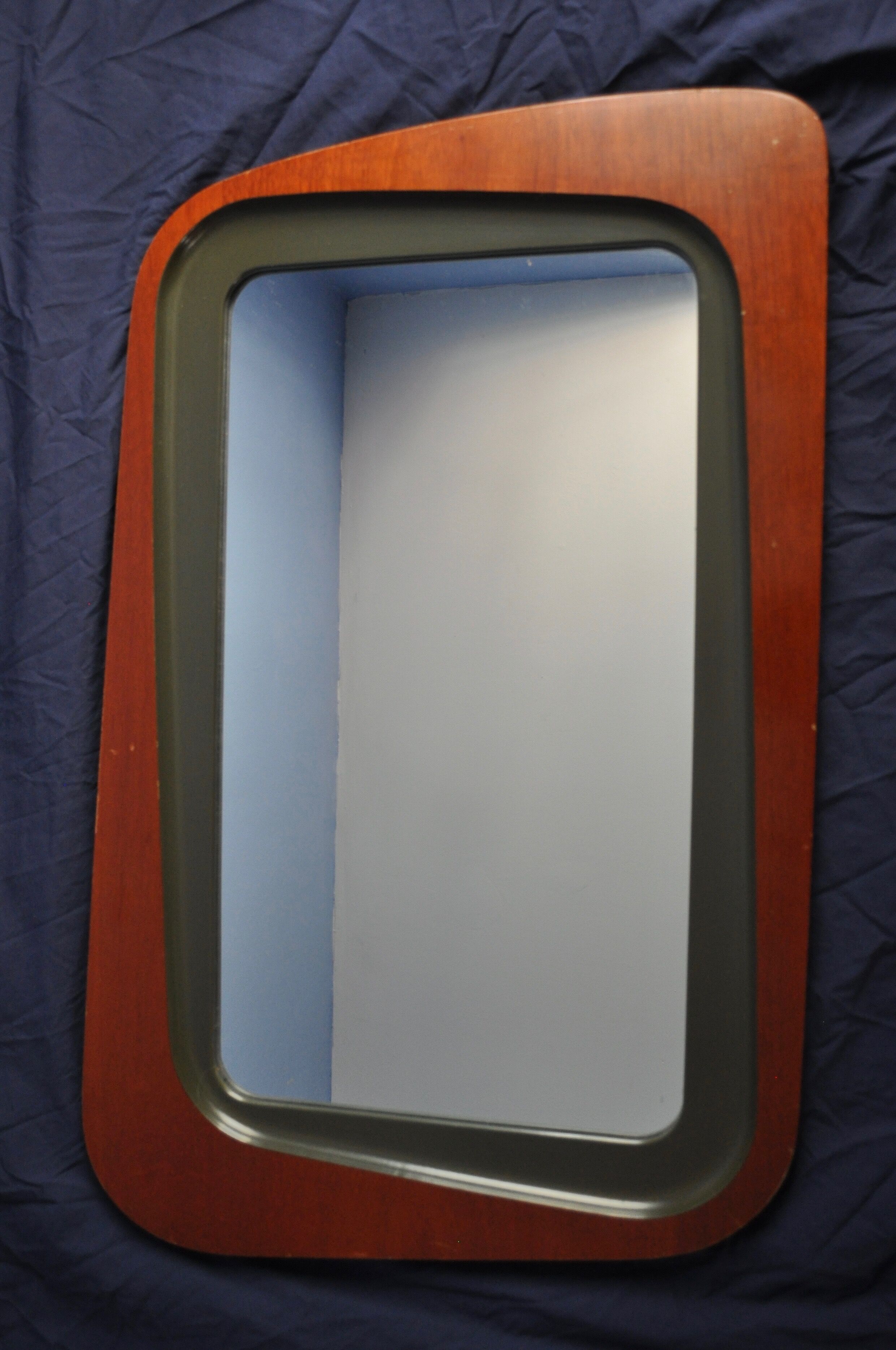 Swedish mirror mahogany Atelje Glas och wood 1960 - 52x82cm