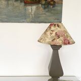 Turned wood lamp