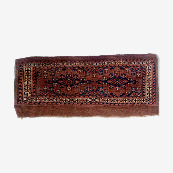 Ancient turkmen yomud handmade carpet 64cm x 97cm 1880s