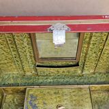 Old trunk - travel vanity case in metal and brass