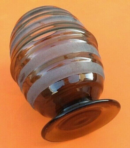 Vase design bobine style art déco verre teinté poli dépoli