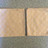 Duo of towels tea towels 37 x 40 damask orange melon