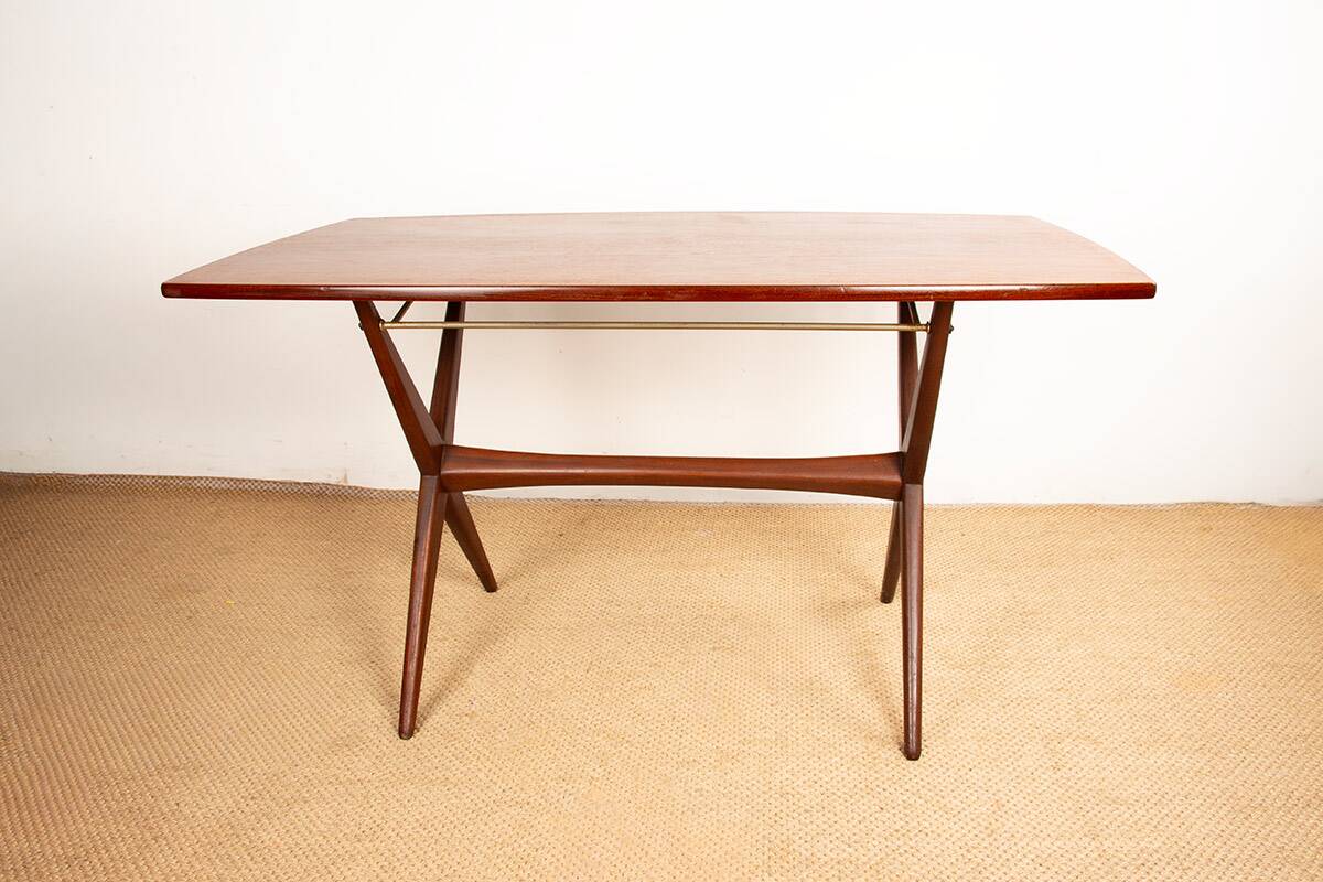 Vintage Danish high and low teak table 1960.