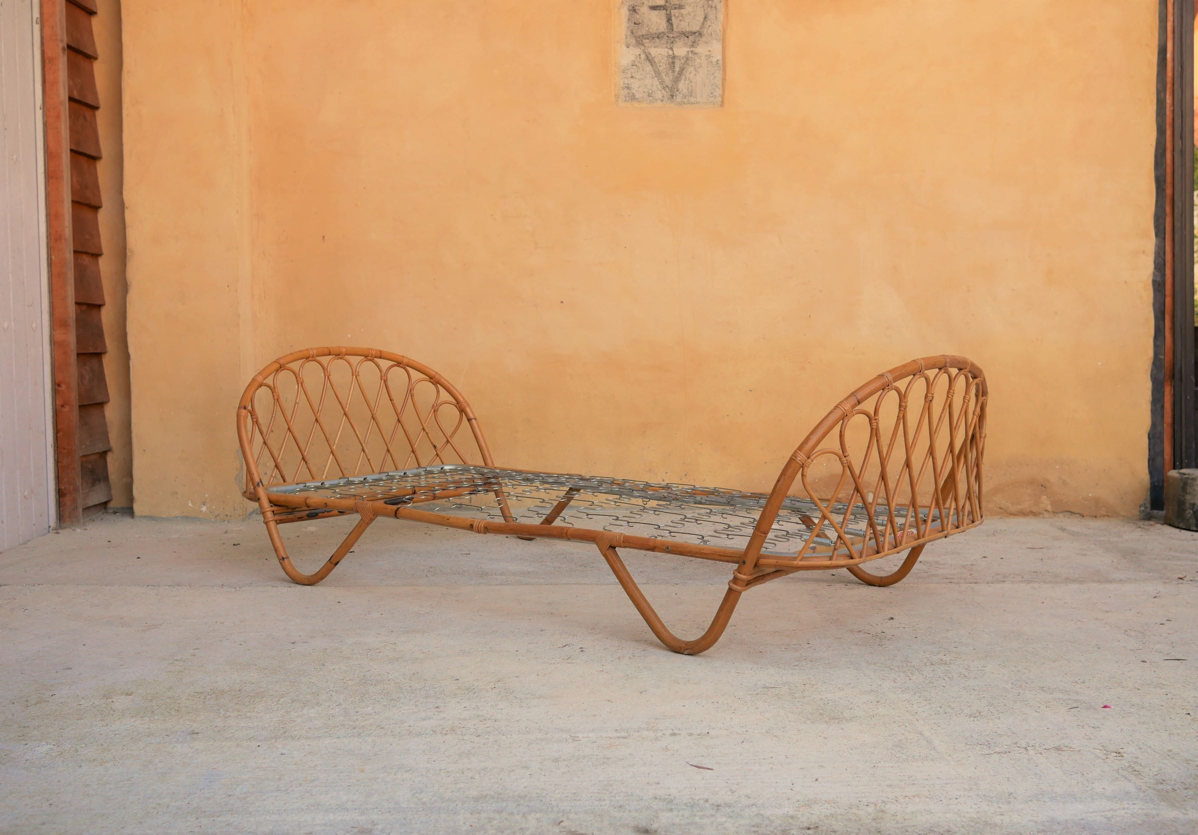 Vintage rattan bed