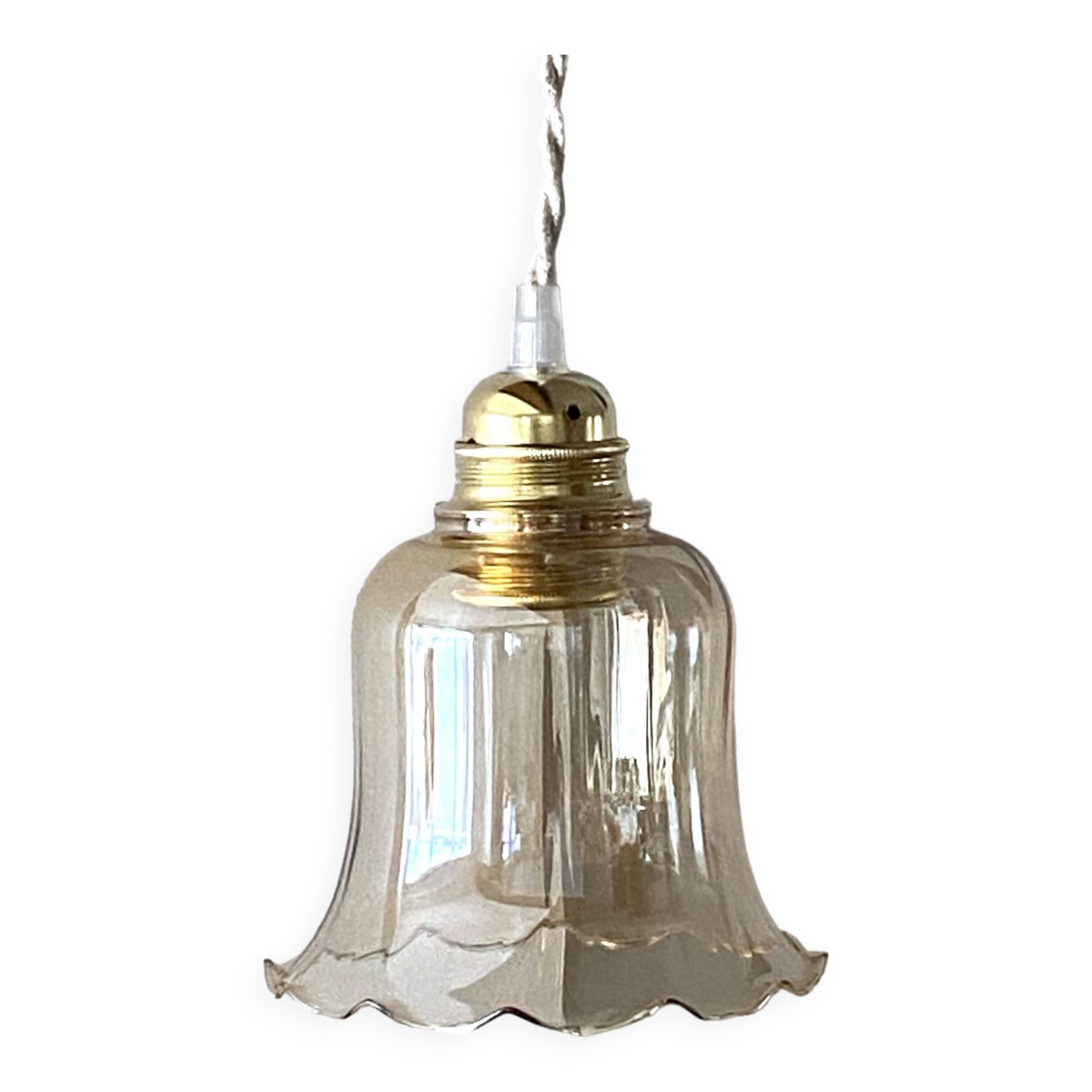 Amber “bell” pendant light