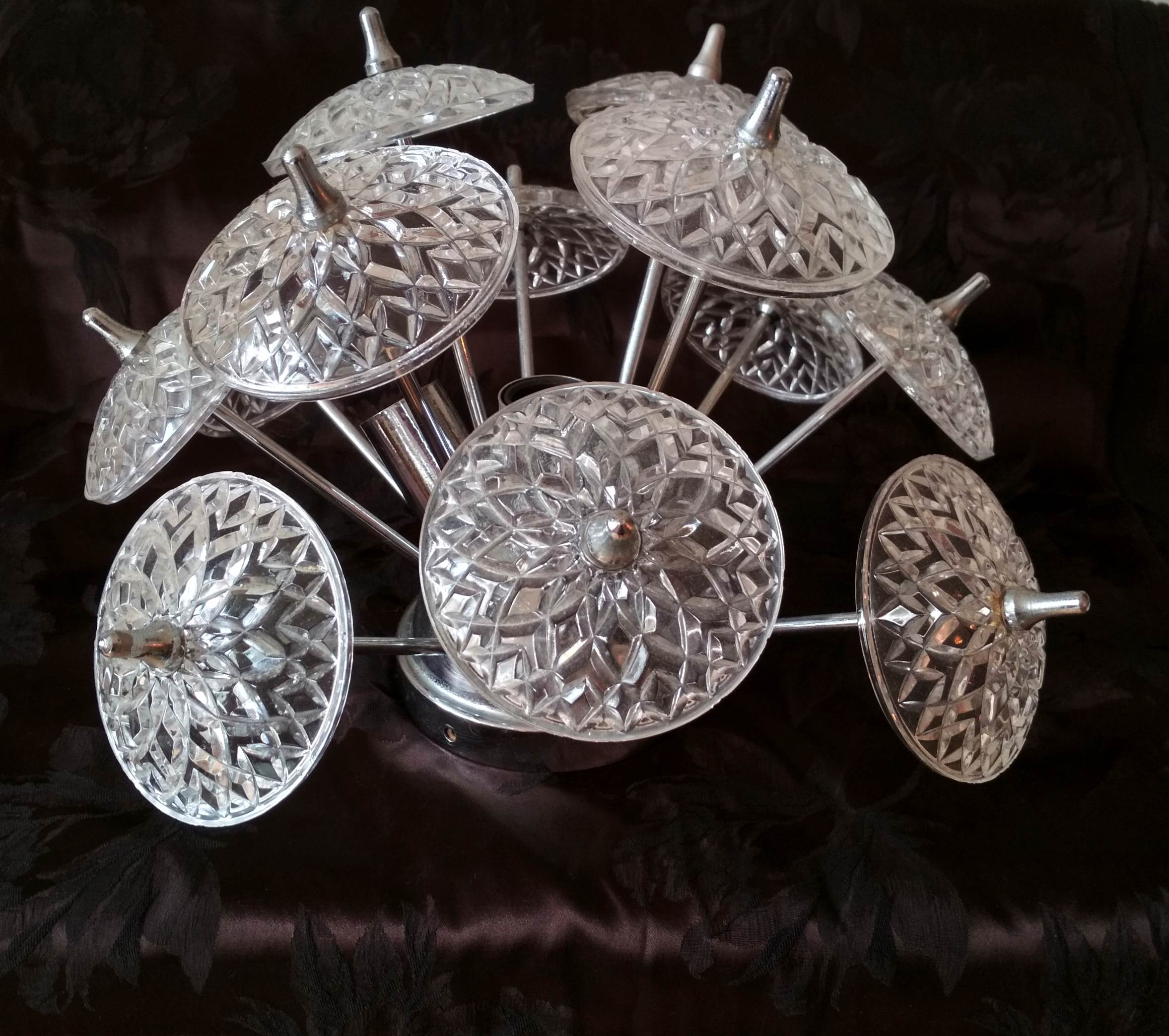 Lustre plafonnier Sputnik 3 feux Emil Stejnar - 1960