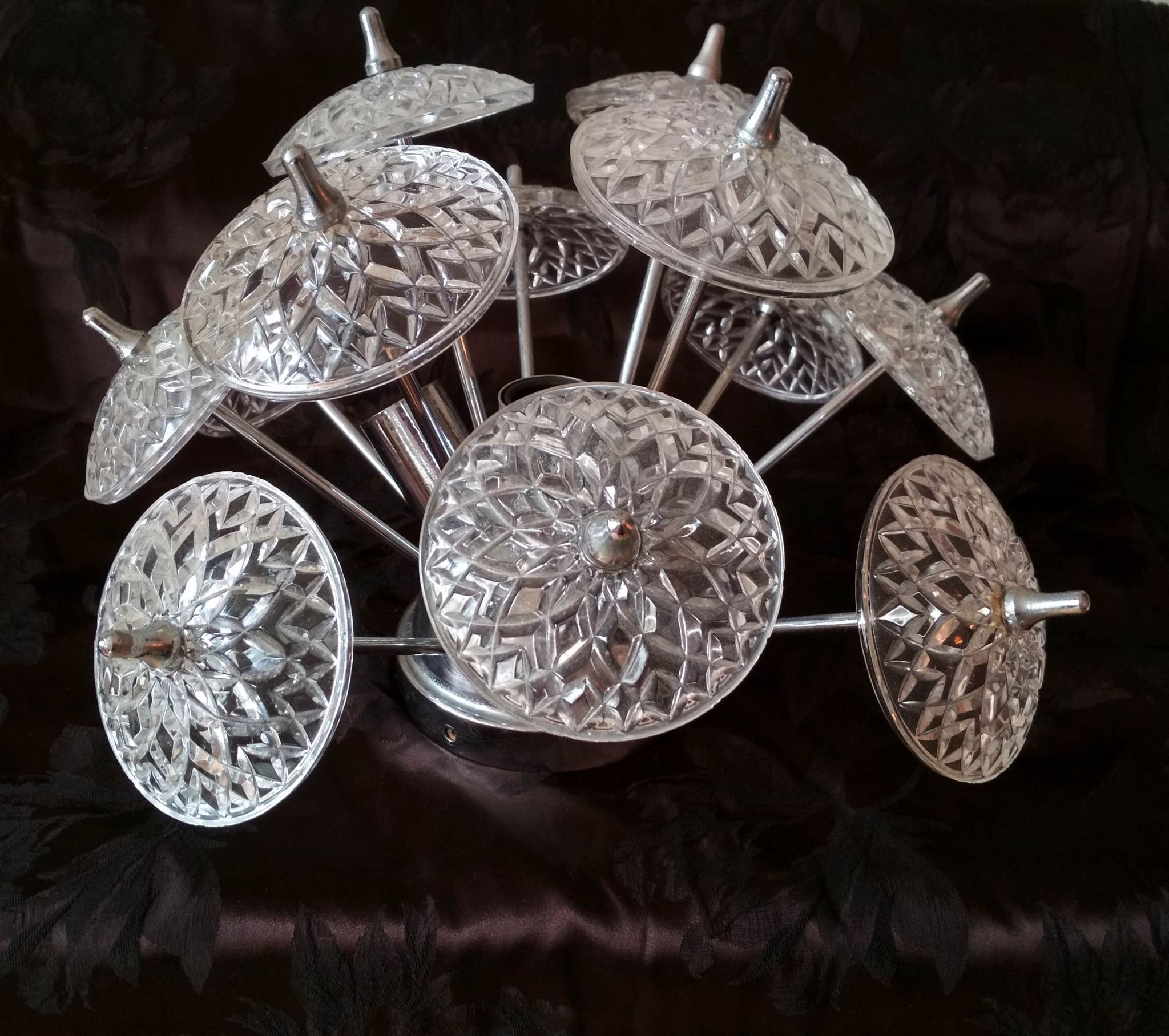 Sputnik ceiling light chandelier 3 fires Emil Stejnar - 1960