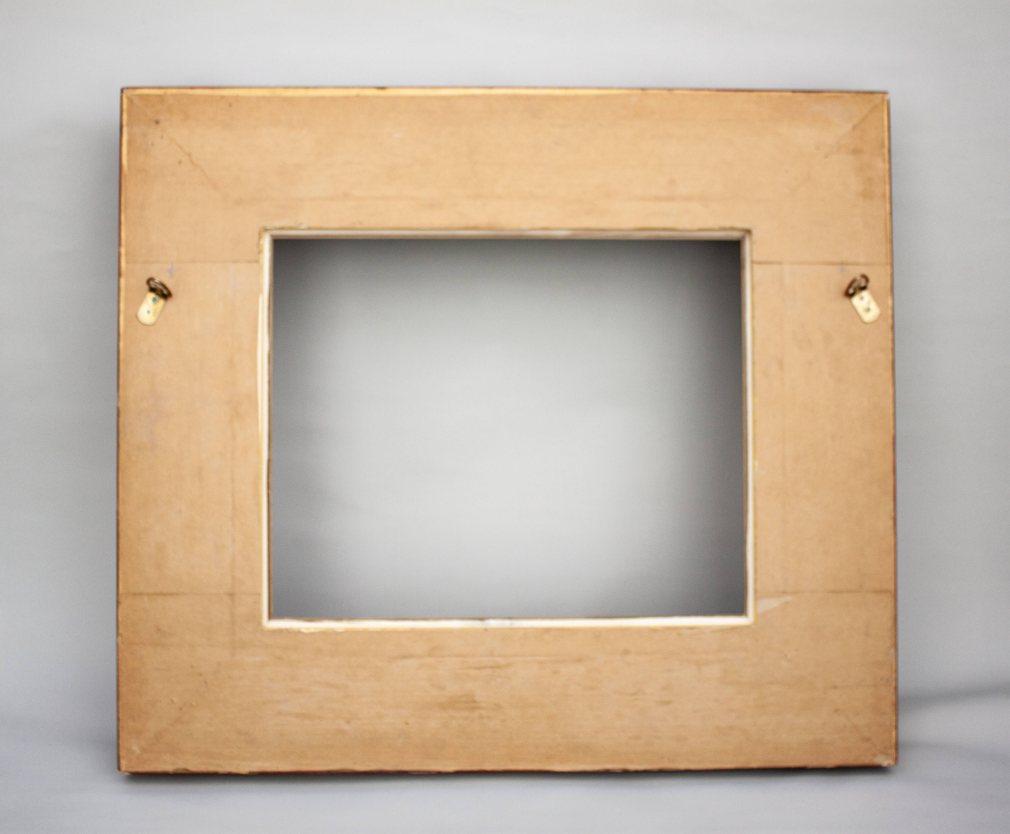 Marco barroco vintage de madera y paspartú hecho a mano.