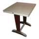 Bistro table in wood and yellow formica from the 30s/40s