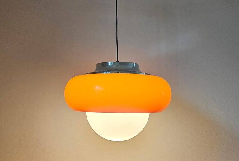 Large Rare Mid-Century Pendant by Meblo, Harvey Guzzini, AGE, Italy, 1970