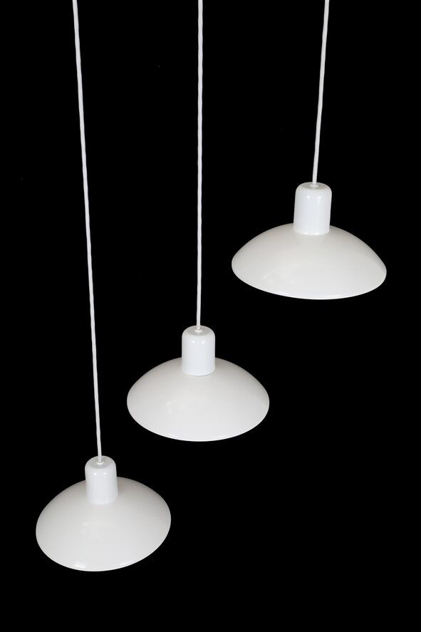 Set of 3 "Type 728" pendant lamps by E.S. Horn (Aalestrup) / 1980s / Danish modern design