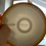 6 cups and golden porcelain saucers