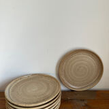 7 dessert plates in stoneware