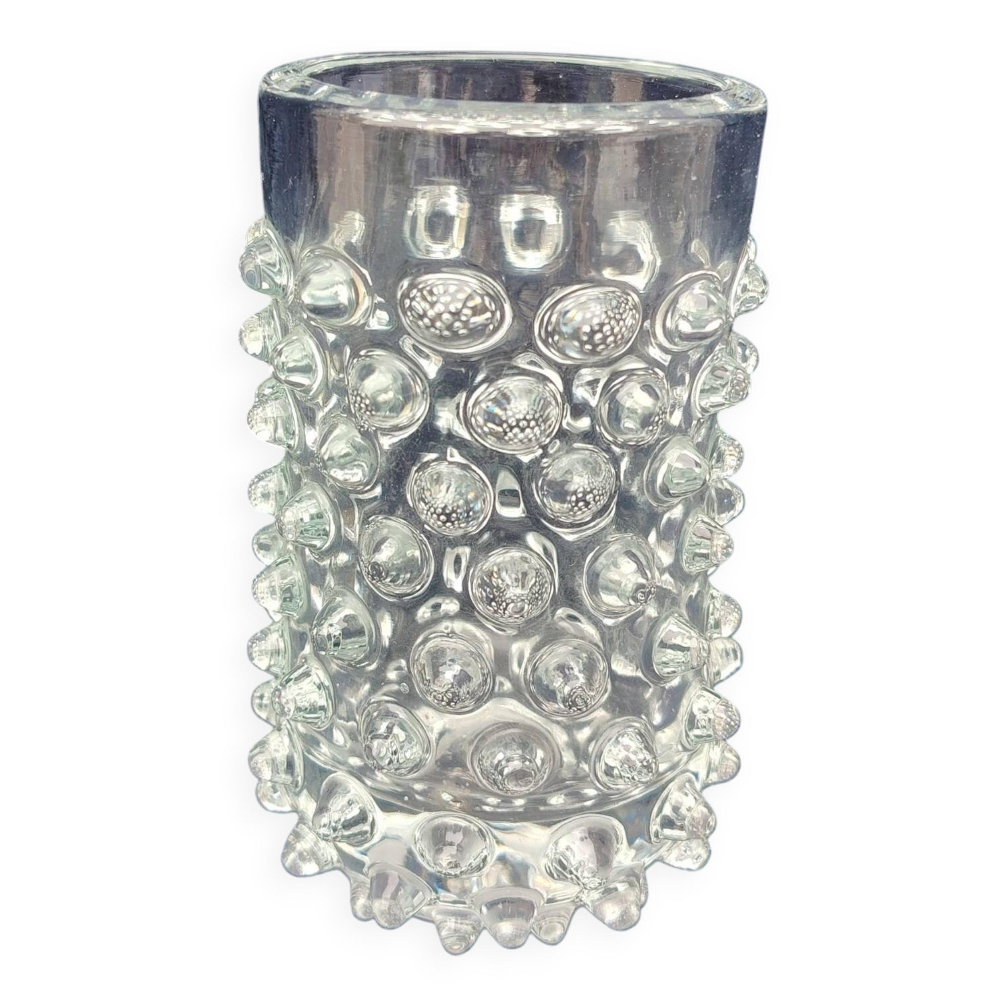 vase en verre à pointes Pavel Panek vintage