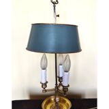 Three-light bouillotte lamp in gold metal, desk lamp.