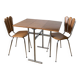 Formica folding table and two petal chairs from the 70s
