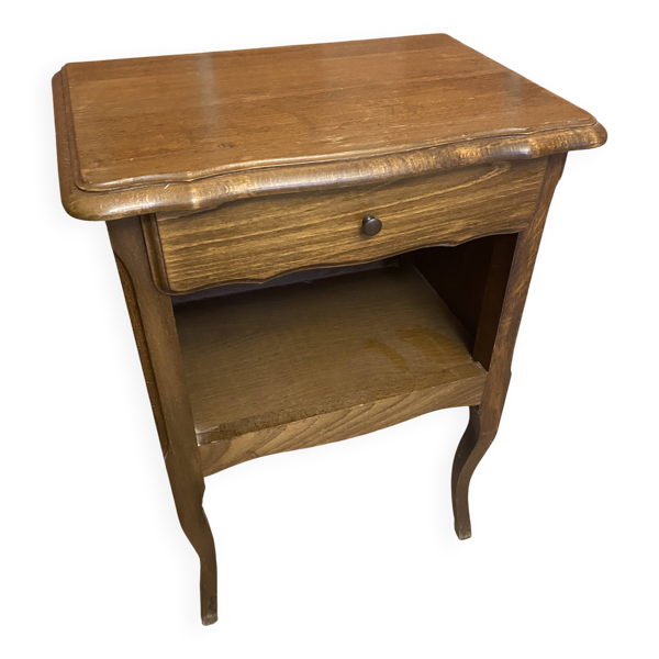 Chevet Table Nuit Style LOUIS XV Bois Tiroir + Case Vintage