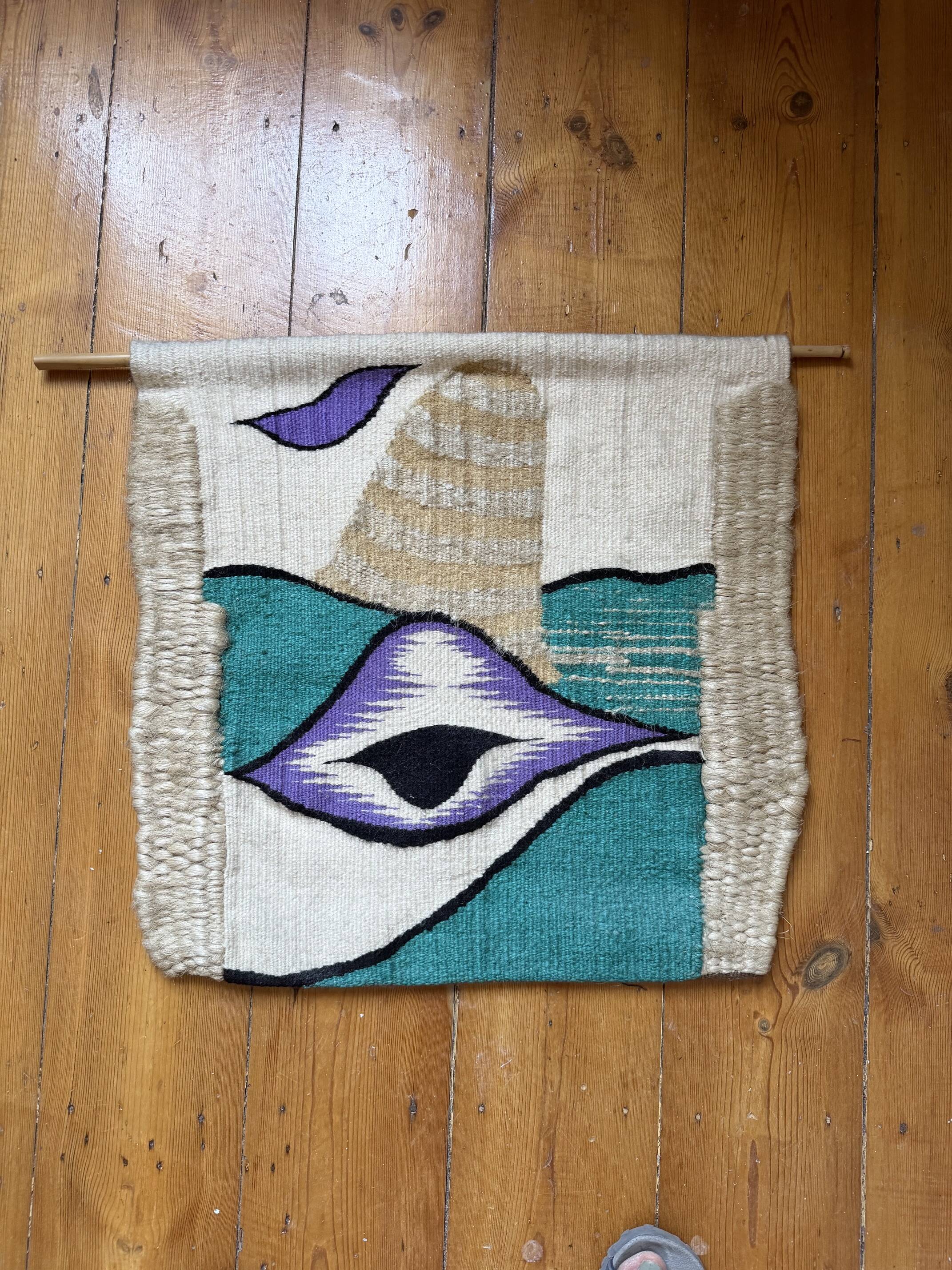 Handmade wall tapestry – eye/mountains pattern