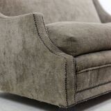 Rectangular sofa in gray velvet. 1990s. LS60311509A